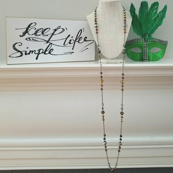 Jewelry - 👜Extra Long Amber Tone Fashion Necklace👜